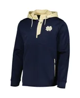 Men's Colosseum Navy Notre Dame Fighting Irish Luge 3.0 Quarter-Zip Hoodie