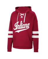 Men's Colosseum Crimson Indiana Hoosiers Lace-Up 4.0 Pullover Hoodie