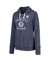 Women's Touch Navy New York Yankees Training Camp Tri-Blend Full-Zip Hoodie