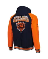 Men's G-iii Sports by Carl Banks Navy Chicago Bears Defender Raglan Full-Zip Hoodie Varsity Jacket