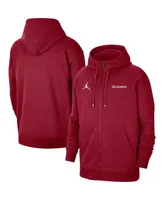 Men's Jordan Crimson Oklahoma Sooners Travel Fleece Full-Zip Hoodie