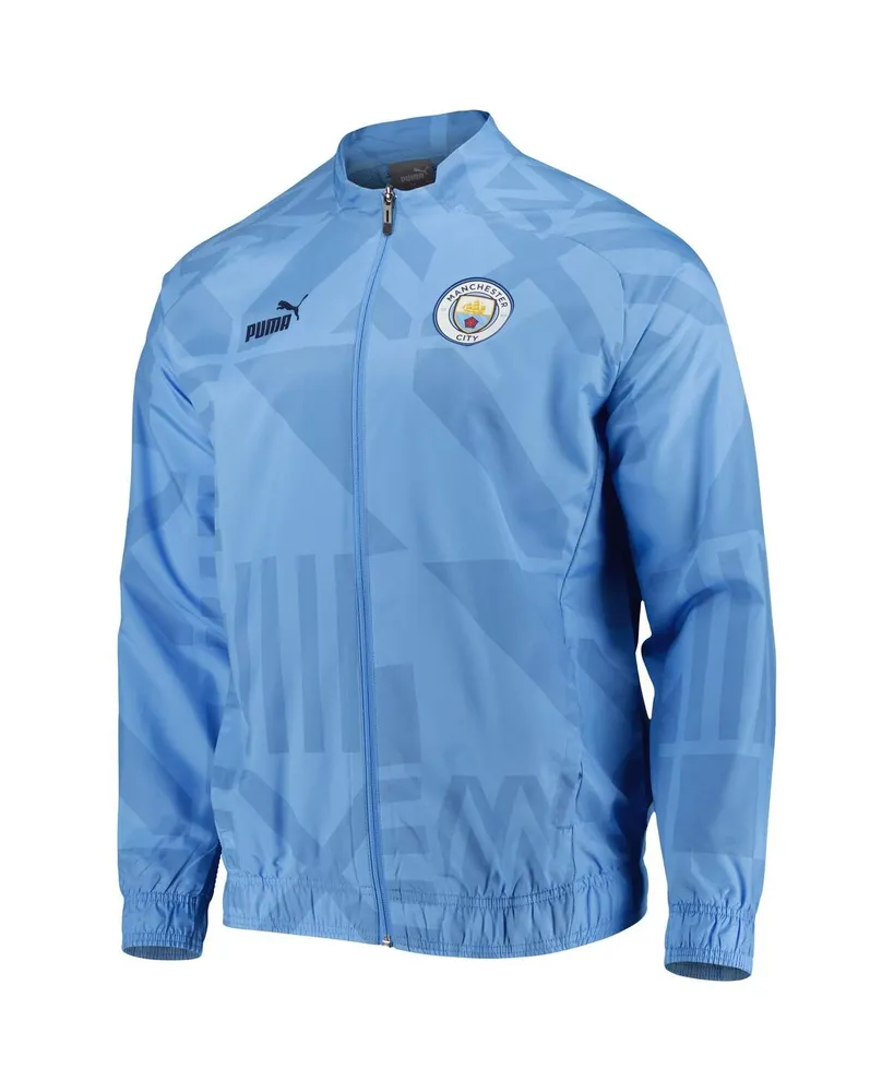 Men's Puma Light Blue Manchester City Pre-Match Raglan Full-Zip Training Jacket