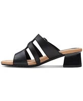 Clarks Women's Desirae Palm Triple-Strap Open-Back Sandals