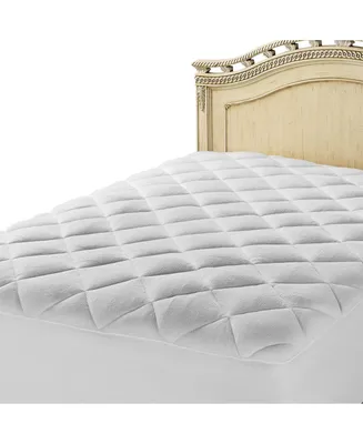 Circles Home Circleshome Double Puff Microfiber Fleece Mattress Pad White - Queen