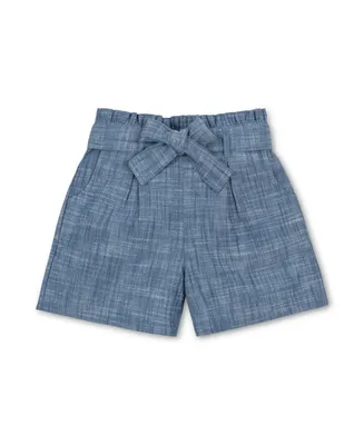 Hope & Henry Baby Girls Organic Cotton Pull-On Cinched Waist Woven Short