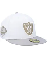 Men's New Era White, Gray Las Vegas Raiders 50th Anniversary Gold Undervisor 59FIFTY Fitted Hat