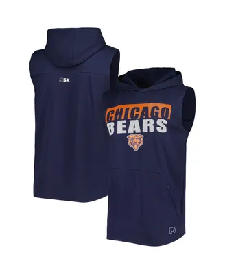 Men's Msx by Michael Strahan Navy Chicago Bears Relay Sleeveless Pullover Hoodie