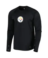 Men's Msx by Michael Strahan Black Pittsburgh Steelers Interval Long Sleeve Raglan T-shirt