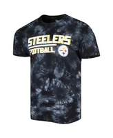 Men's Msx by Michael Strahan Black Pittsburgh Steelers Recovery Tie-Dye T-shirt