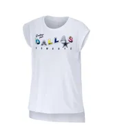 Women's Wear by Erin Andrews White Dallas Cowboys Greetings From Muscle T-shirt