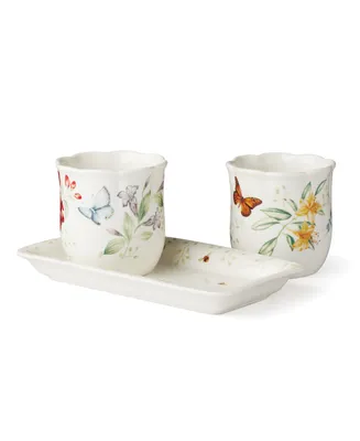 Lenox Butterfly Meadow 3-Piece Herb Pots Tray Set