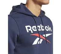 Reebok Men's Identity Classic-Fit Stacked Logo-Print Fleece Hoodie