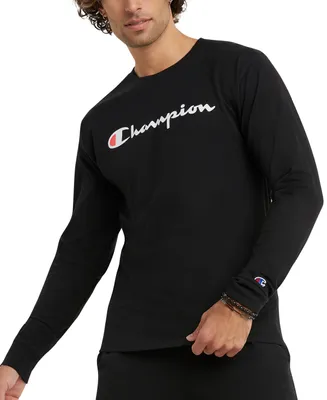 Champion Men's Script-Logo Long Sleeve Tshirt
