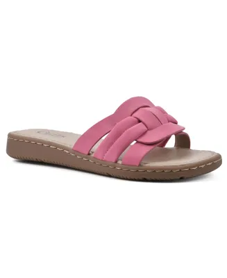 Cliffs by White Mountain Women's Squarely Slide Comfort Sandal