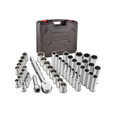 47 Piece 3/8 Inch Drive Tool Set with Sockets and Ratchet in Case