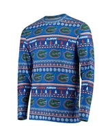 Men's Concepts Sport Royal Florida Gators Ugly Sweater Knit Long Sleeve Top and Pant Set