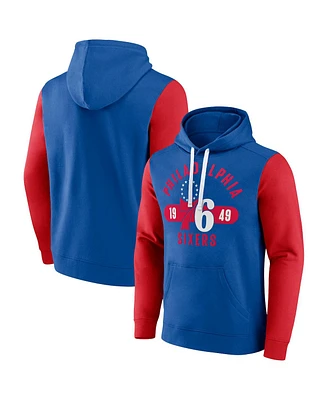 Men's Fanatics Royal, Red Philadelphia 76ers Big and Tall Bold Attack Pullover Hoodie