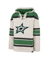 Men's '47 Brand Oatmeal Dallas Stars Rockaway Lace-Up Pullover Hoodie