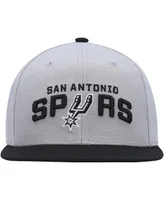 Men's Mitchell & Ness Gray, Black San Antonio Spurs Side Core 2.0 Snapback Hat