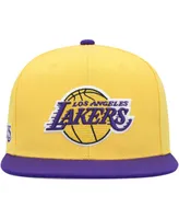 Men's Mitchell & Ness Gold, Purple Los Angeles Lakers Side Core 2.0 Snapback Hat