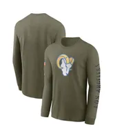 Men's Nike Olive Los Angeles Rams 2022 Salute To Service Long Sleeve T-shirt