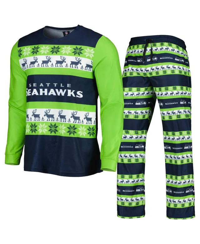 Seattle Seahawks FOCO Colorblock Mesh V-Neck & Shorts Set - College Navy