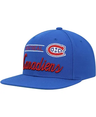 Men's Mitchell & Ness Blue Montreal Canadiens Retro Lock Up Snapback Hat