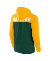 Men's Fanatics Heathered Green, Heathered Gold Oakland Athletics Blown Away Full-Zip Hoodie