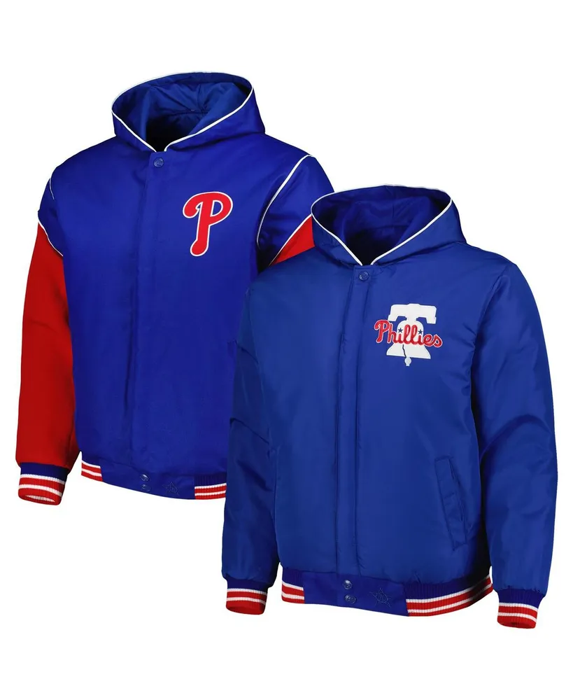 Atlanta Braves Two-Tone Reversible Fleece Hooded Jacket - Navy/Red