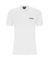 Boss by Hugo Boss Men's Boss by Hugo Boss x Matteo Berrettini Slim-Fit Polo Shirt with Bomber-style Collar