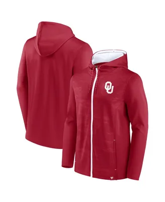 Men's Fanatics Crimson Oklahoma Sooners Ball Carrier Full-Zip Hoodie