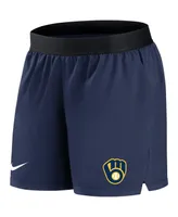 Women's Nike Navy Milwaukee Brewers Authentic Collection Flex Vent Max Performance Shorts