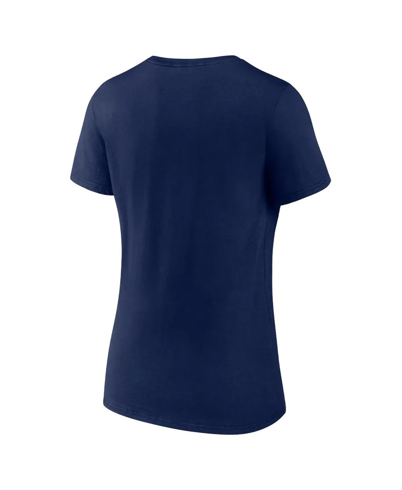 Women's Fanatics Navy Dallas Cowboys Icon Primary Team Logo V-Neck T-shirt