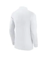 Men's Nike White Paris Saint-Germain Strike Drill Performance Raglan Quarter-Zip Long Sleeve Top