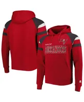 Men's Starter Red Tampa Bay Buccaneers Draft Fleece Raglan Pullover Hoodie