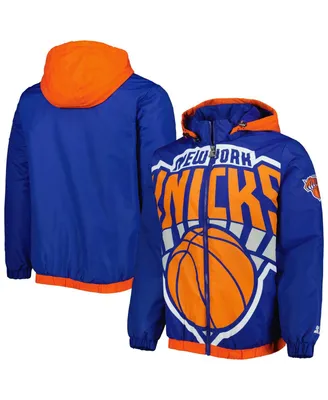 Men's Starter Blue New York Knicks The Triple Double Full-Zip Hoodie Jacket
