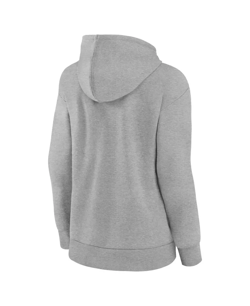 Women's Fanatics Heathered Gray Los Angeles Chargers Checklist Crossover V-Neck Pullover Hoodie