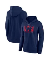 Women's Fanatics Navy Washington Capitals Authentic Pro Core Collection Secondary Logo V-Neck Pullover Hoodie