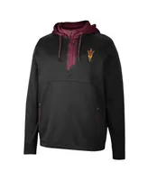 Men's Colosseum Black Arizona State Sun Devils Luge 3.0 Quarter-Zip Hoodie