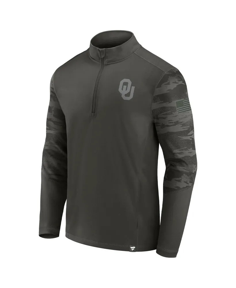 Men's Fanatics Black Oklahoma Sooners Oht Military-Inspired Appreciation Guardian Quarter-Zip Top