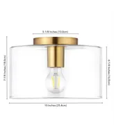 Henri 10" Wide Flush Mount with Glass Shade