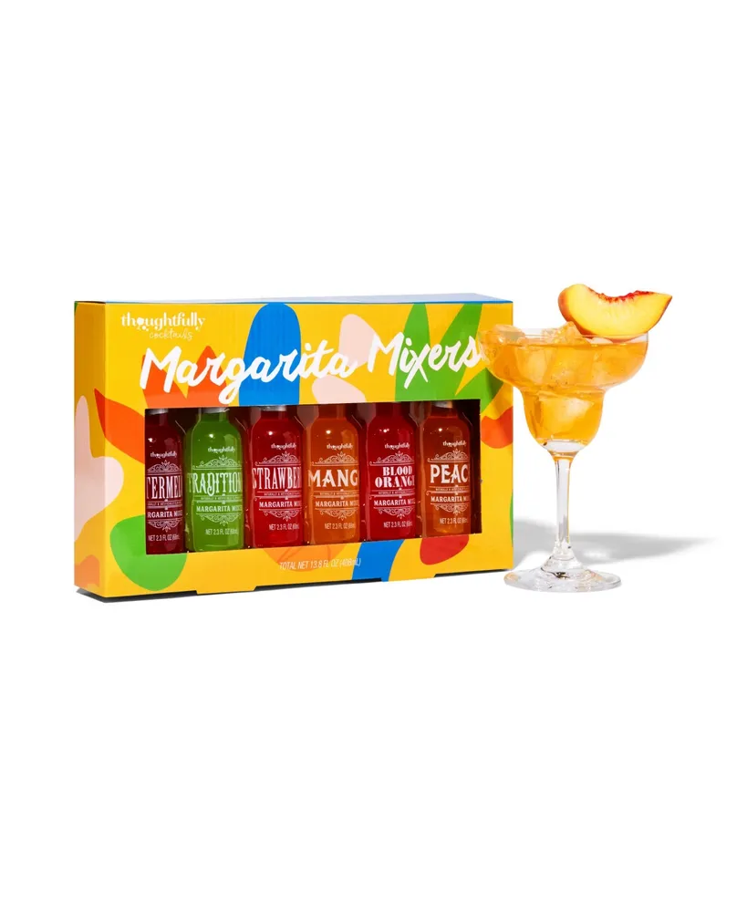 Thoughtfully Cocktails, Margarita Cocktail Mixer Gift Set, Set of 6 (Contains No Alcohol)