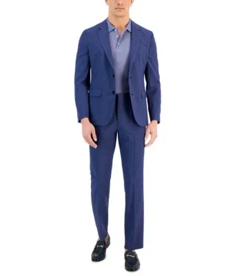 Hugo By Hugo Boss Mens Modern Fit Micro Grid Superflex Suit