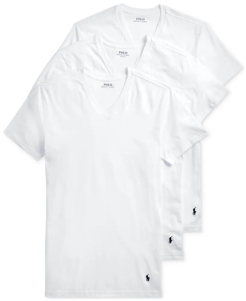 Polo Ralph Lauren Men's Slim Fit V-Neck Undershirt, 3-Pack