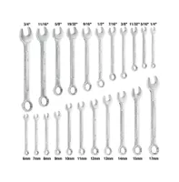 22 Piece Sae and Metric Combination Wrench Set with Storage Rack