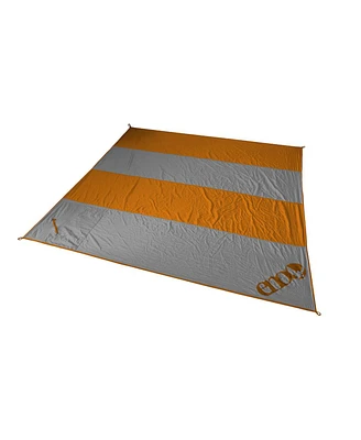 Eno Islander Blanket - Lightweight Travel Blanket for Camping, Hiking, Backpacking, Festival, Picnics, Travel, or the Beach - Orange/Grey