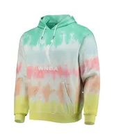 Men's The Wild Collective Mint, Coral Wnba Logowoman Pride Pullover Hoodie