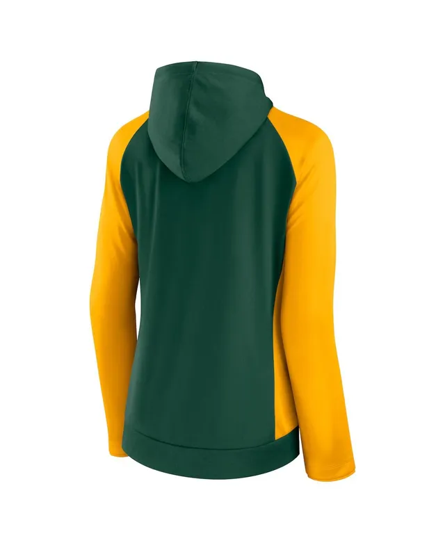 Women's Nike Heathered Green/Heathered Gold Green Bay Packers Monaco Full-Zip Hoodie in Heather Green