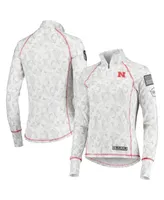 Women's Colosseum White Nebraska Huskers Oht Military-Inspired Appreciation Officer Arctic Camo 1/4-Zip Jacket