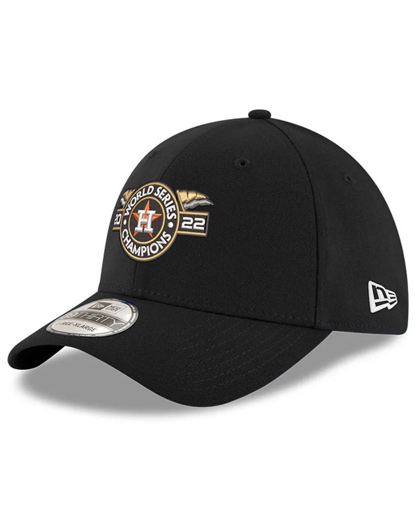 Men's New Era Black Houston Astros 2022 World Series Champions Locker Room Replica 39THIRTY Flex Hat